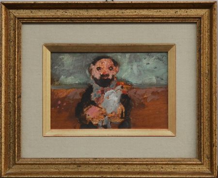 Antonio Possenti "Jose con gallo" 
olio su tavoletta
cm 10x15
firmato in alto a