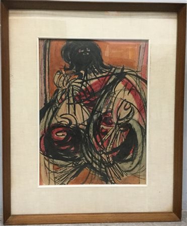 Luigi Spazzapan "Senza titolo" 
tecnica mista su carta
cm 50x37
firmato in basso