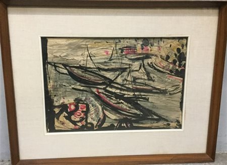 Luigi Spazzapan (attr.) "Senza titolo" 
tecnica mista su carta
cm 33x47,5. In co