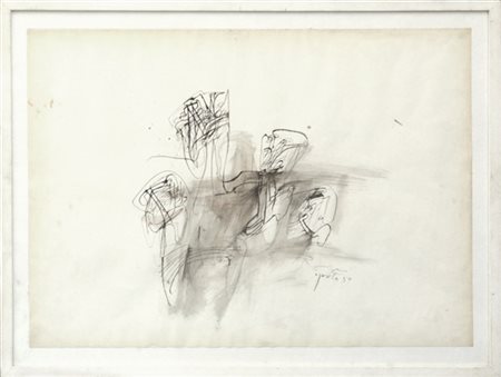 Bepi Romagnoni "Senza titolo" 1959
china e acquerello su carta
cm 50x70
firmato