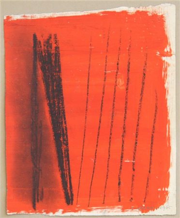 Bice Lazzari "Senza titolo" 1965
carbone pressato e tempera su carta
circa cm 18