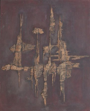 Agenore Fabbri "Senza titolo" 1962
tecnica mista su tela
cm 81x64,5
firmato e da