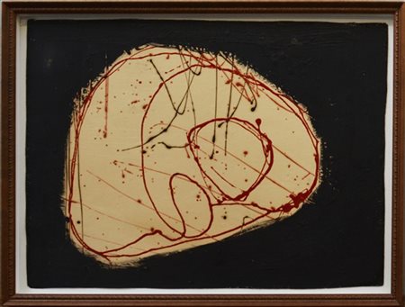 Firma indecifrata "Senza titolo" 1959
tecnica mista su cartoncino
cm 44x58
firma