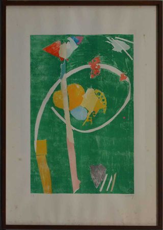 André Lanskoy "Senza titolo" 
litografia a colori - prova d'artista
cm 94x65
fir