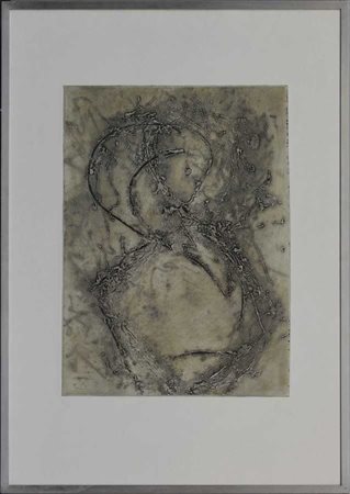 François Fiedler "Senza titolo" 
acquaforte e gauffrage su carta
(lastra cm 58x4