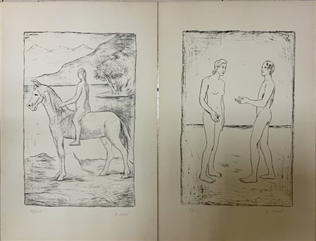 Carlo Carrà Sei litografie dalla cartella "Segreti", Edizioni della Colomba, Mil