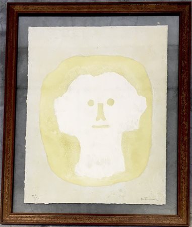 Rufino Tamayo "Cabeza blanca" 1976
acquaforte con interventi a gouffrage
cm 74x5