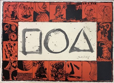 Pierre Alechinsky "L'universo" 1968
litografia a colori con interventi a mano
cm