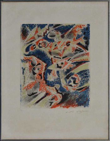André Masson "Composizione" 
acquaforte e acquatinta
(lastra cm 40x32,5; foglio