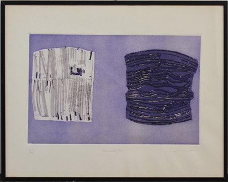 Pietro Consagra "Mimetonka" 
acquaforte a colori
(lastra cm 31,5x49,5; foglio cm