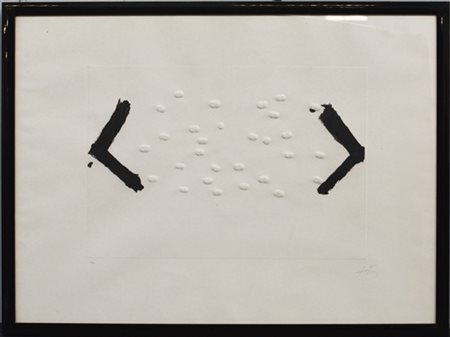 Antoni Tapies "Les Horicots" 1969
acquaforte con rilievi
cm 56,5x76
numerata H.C