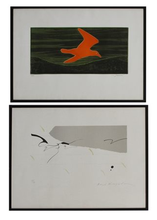 Lotto composto da una litografia a colori di Aki Kuroda e un acquaforte a color