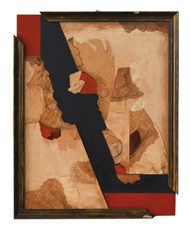 Felice Canonico "Stacco MT." 1985
olio e assemblage su tavola
cm 50x40
titolata,