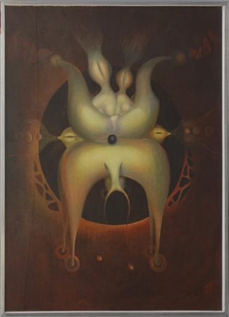 Roberto Alvarez Rios "Où est donc la lune" 1972
olio su tela
cm 130x96
firmato e