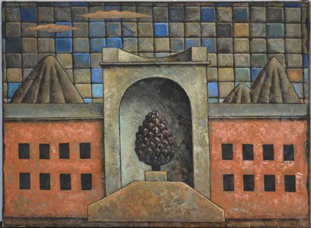 Carlos Forns Bada "Cortile della Pigna (Vaticano)" 1988/89
olio su tela
cm 60x81