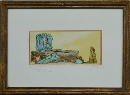 Fabrizio Clerici "Senza titolo" 
tecnica mista su carta
cm 14,5x30
Firmato e ded