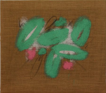 Salvatore Emblema "Senza titolo" 1995
terre colorate e carbone su tela di juta
c