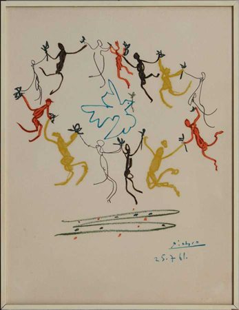 Pablo Picasso (After) "La Ronde de la Jeunesse" 1961
litografia a colori
cm 65x4