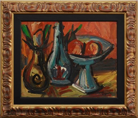 Piero Maggioni "Natura morta" anni '80
olio su tavola
cm 40x50
firmato in basso