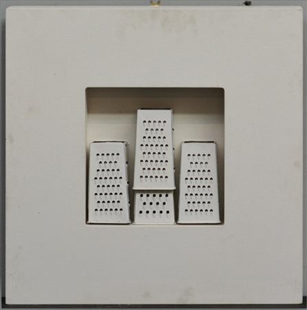 Massimo Antonelli "Casablanca" 2007
grattuggie, legno e olio
cm 60x60
Firmato, t