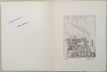 Attilio Steffanoni "Senza titolo" 1966
acquaforte su biglietto di auguri
(lastra