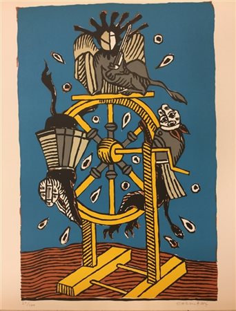 Arturo Carmassi "Senza titolo" 
litografia a colori
cm 58x46,5
numerata 20/100 e