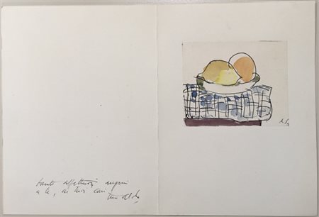 Aldo Salvadori "Senza titolo" 
china e acquerello su carta applicata su bigliett