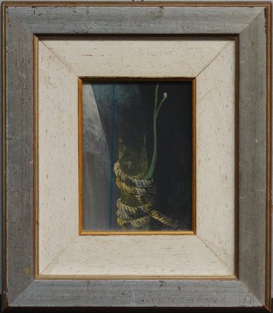 Romano Campagnoli "Innesto" 1980
olio su tavoletta
cm 17,5x12
titolato, datato e