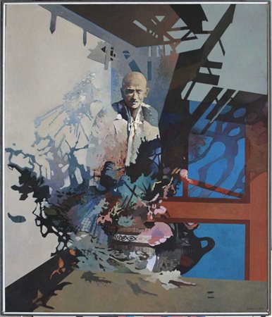 Luigi Timoncini "Homo faber" 1969/70
olio su tela
cm 110x95
firmato e datato in