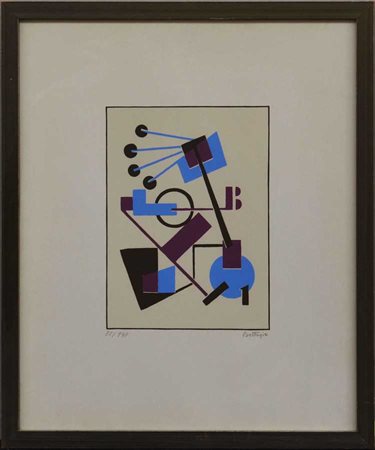 Sandor Bortnyk "Senza titolo" 
litografia a colori
cm 46x38
numerata 32/140 e fi