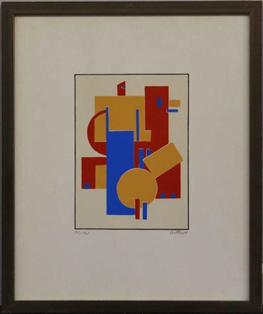 Sandor Bortnyk "Senza titolo" 
litografia a colori
cm 46x38
numerata 32/140 e fi