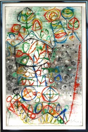 Pierre Clerc "Senza titolo" 
tecnica mista su tela
cm 100x65
firmato e datato in