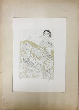 Gudmundur Errò "Senza titolo" 1965
acquaforte a colori
cm 64x47
firmata, datata