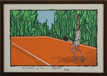 Mario Rossello "Senza titolo" 
litografia a colori
cm 33x48
dedicata e firmata i