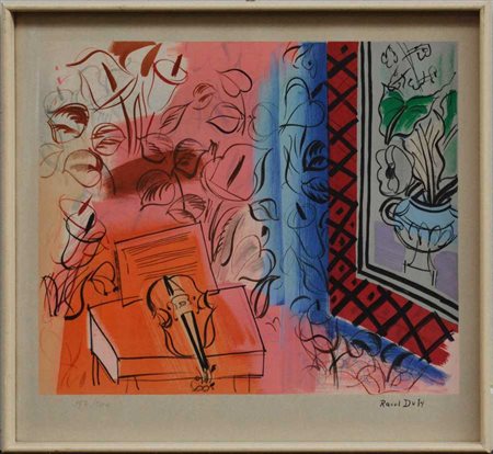 Raul Dufy (d'Apres) "Composizione" 
litografia a colori
cm 48x53
numerata 156/20