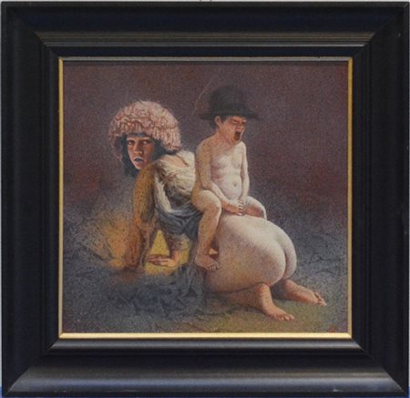 Firma indecifrata "Senza titolo" 1977
tecnica mista su tavola, cm 30x30
Firmato