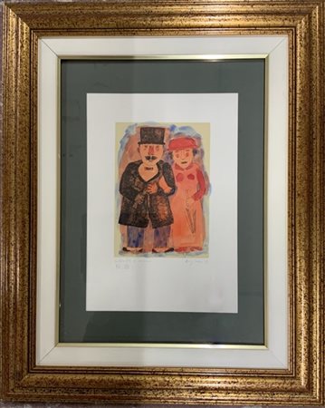 Franz Borghese "Senza titolo" 1978
litografia colorata a mano
cm 39x27
numerata