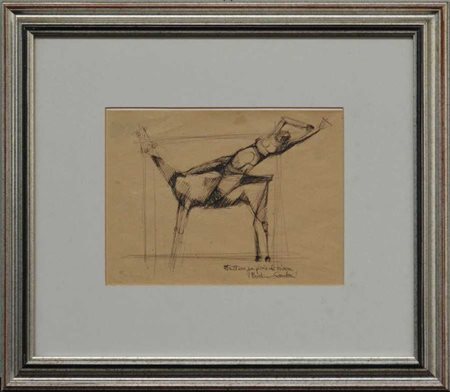 Ugo Sambruni "Struttura per gioia di vivere" 
penna su carta
cm 23x31
titolato e