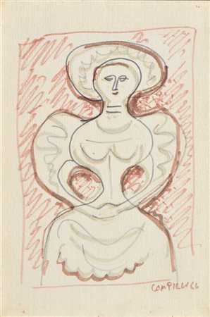 Massimo Campigli (Berlin/Berlino 1895 – Saint-Tropez 1971) Figura di donna,...