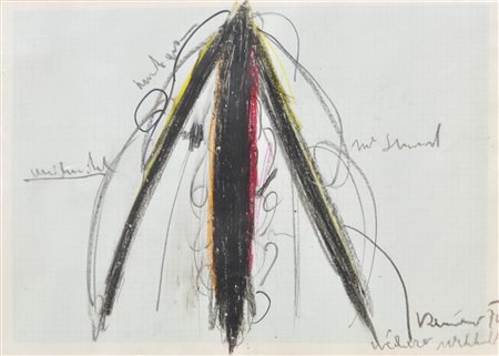 Arnulf Rainer (* Baden 1929) Senza titolo, 1970;Pastelli a olio su carta...