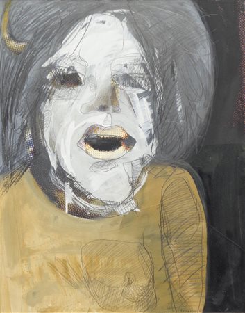 Adolf Frohner (Wien-Vienna 1934) Testa di Diana, 1969;Mischtechnik auf Papier...