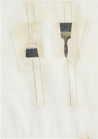 Franco Angeli (Rom/Roma 1935 – 1988) Senza titolo, 1968/69;Collage e tecnica...