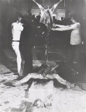 Hermann Nitsch (* Wien/Vienna 1938) Azione Bologna 1977;Fotografia, 64,5 x 50...