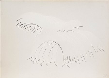 Mario Ceroli (Castel Frentano 1938) Gabbiani, 1988;Legno e carta, 101 x 73...