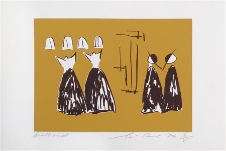 Giò Renti (Siena 1923 - …) Fratelli e sorelle, 1974;Cartella di 10 serigrafie...
