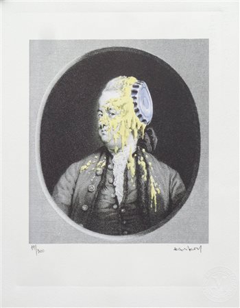 Banksy Custardized Oil, 2006;Litografia a col. su cartone, 38,3 x 28,5 cm,...