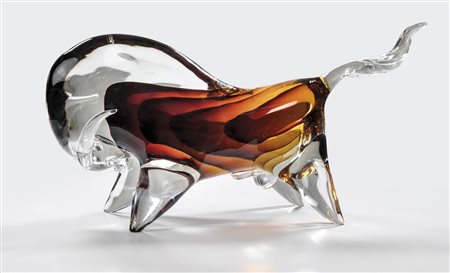 Antonio da Ros (1936) Raro Toro, Primi Anni ‘60;In vetro cristallo a...