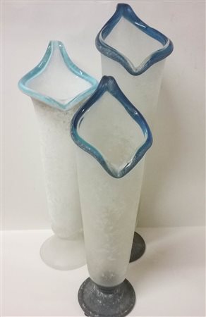 Vittorio Rigattieri Set di 3 vasi "Calla" per Seguso Vetri d’Arte;in vetro...