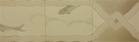 Fornace Guerra Gregorj Pannello con tre piastrelle, primi '900;A motivo di...