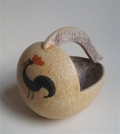 Giuseppe Mazzotti - Albissola (1865 – 1944) Centrotavola, “Gallo”;in ceramica...